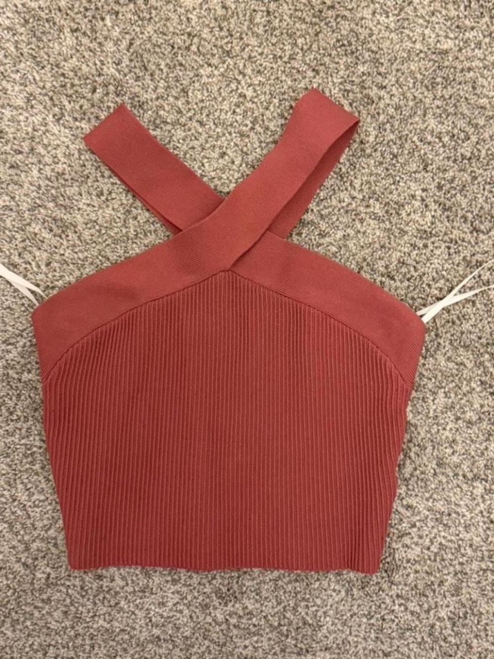Aritzia Babaton Ribbed Crop Top in Rose